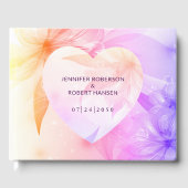 Blumenherz Orange Lila Dewdropding Wedding Gästebuch (Vorderseite)