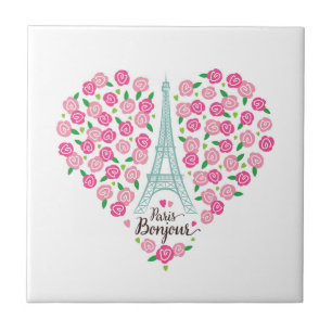 Blumenherz Paris Bonjour Fliese