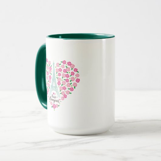 Blumenherz Paris Bonjour | Tasse (Vorderseite Links)