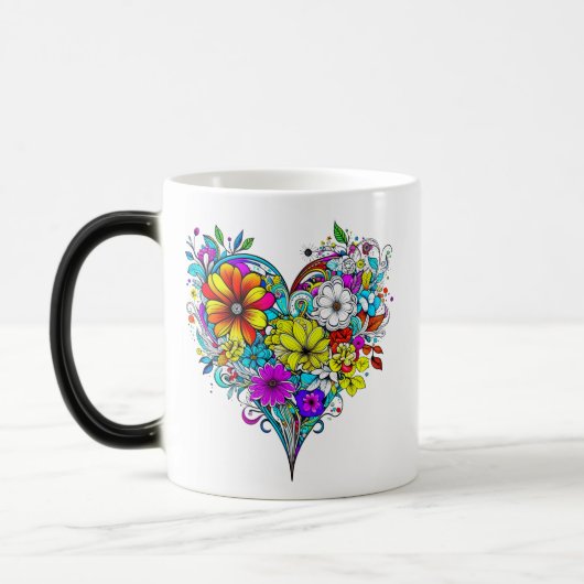 Blumenherz Personalisiert Verwandlungstasse (Links)