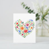 Blumenherz Postkarte (Stehend Vorderseite)