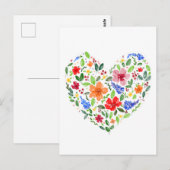 Blumenherz Postkarte (Vorne/Hinten)