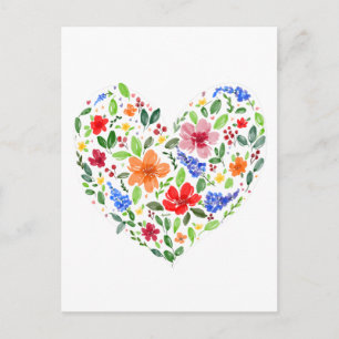 Blumenherz Postkarte