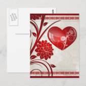 Blumenherz Postkarte (Vorne/Hinten)
