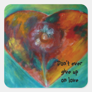 Blumenherz Quadratischer Aufkleber