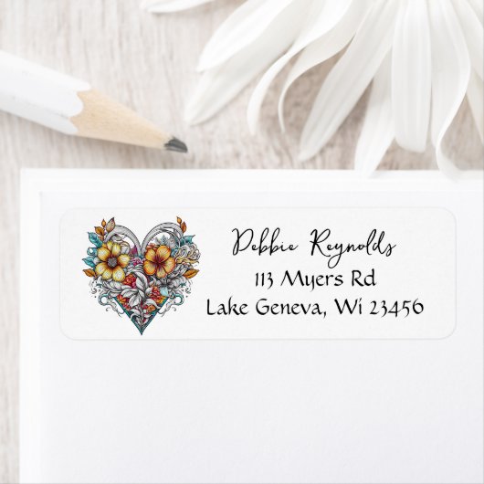 Blumenherz Romantisches Personalisiert (Insitu)