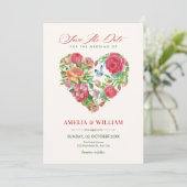 Blumenherz save the date (Stehend Vorderseite)