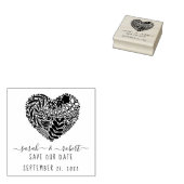 Blumenherz Save the Date Briefmarke Gummistempel (Stempel)
