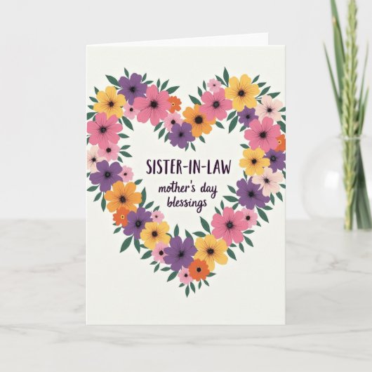Blumenherz Schwägerin Karte (Vorderseite)
