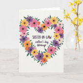 Blumenherz Schwägerin Karte (Gelbe Blume)