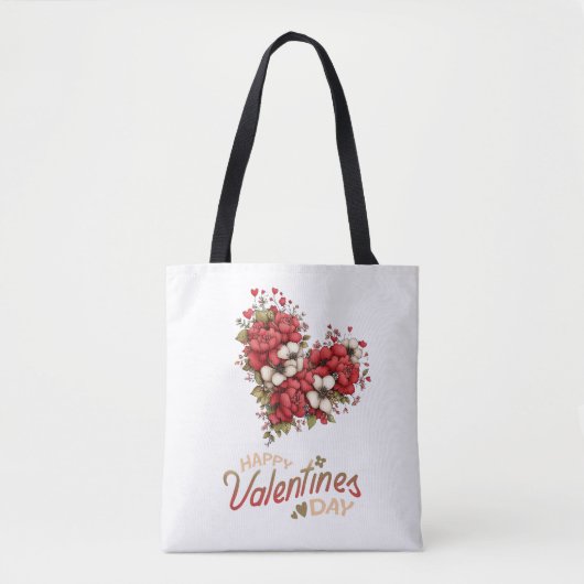 Blumenherz-Strauß Valentinstag Tasche (Vorderseite)