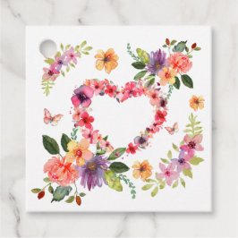 Blumenherz und Blumen Geschenkanhänger