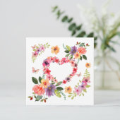 Blumenherz und Blumen Karte (Stehend Vorderseite)