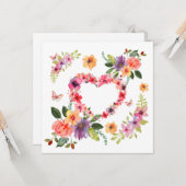 Blumenherz und Blumen Karte (Vorderseite/Rückseite Beispiel)