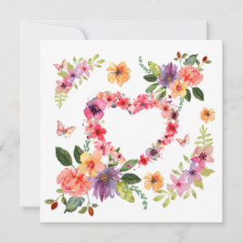 Blumenherz und Blumen Karte
