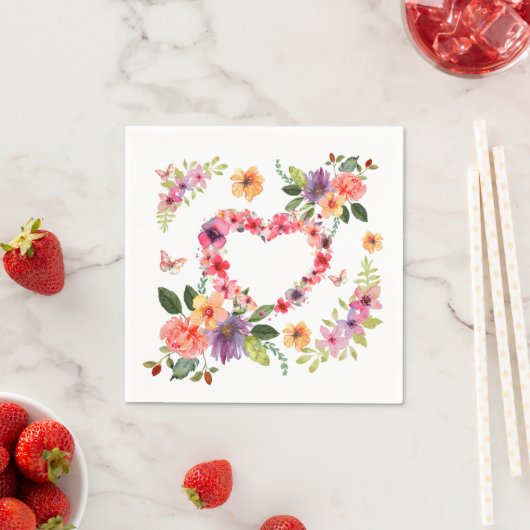 Blumenherz und Blumen Serviette (Beispiel)