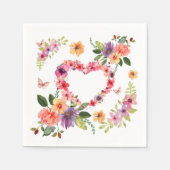 Blumenherz und Blumen Serviette (Vorderseite)