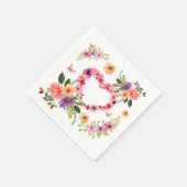 Blumenherz und Blumen Serviette (Ecke)