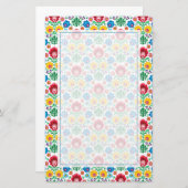 Blumenherz-Volkskunst-Muster Briefpapier (Vorne/Hinten)