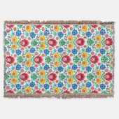 Blumenherz-Volkskunst-Muster Decke (Vorderseite)