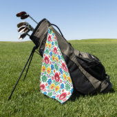 Blumenherz-Volkskunst-Muster Golfhandtuch (Gras)