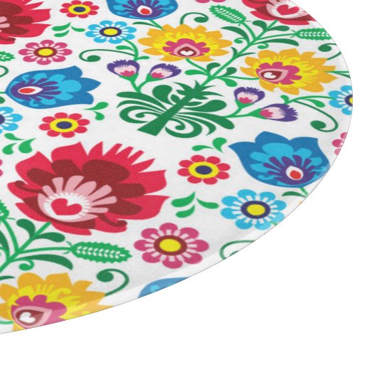 Blumenherz-Volkskunst-Muster Schneidebrett (Ecke)