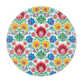 Blumenherz-Volkskunst-Muster Schneidebrett (Vorderseite)