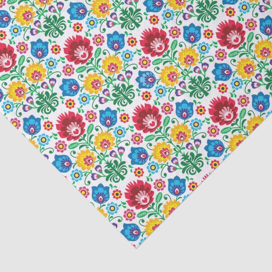 Blumenherz-Volkskunst-Muster Seidenpapier (Ausschnitt)