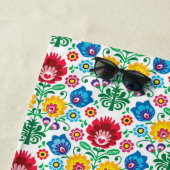 Blumenherz-Volkskunst-Muster Strandtuch (Beispiel)