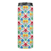 Blumenherz-Volkskunst-Muster Thermosbecher (Rückseite)