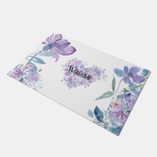 Blumenherz Willkommen Fußmatte