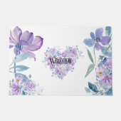 Blumenherz Willkommen Fußmatte (Vorderseite)