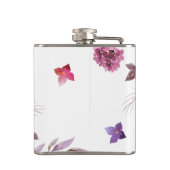 *~* Blumenherzmagentarotes Hydrangea-Chic populär Flachmann (Rückseite)