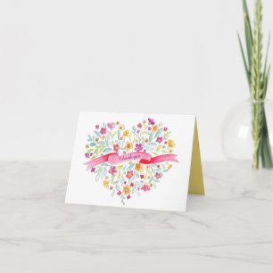 Blumenherzstrauß Kunst Dankeschönkarte Dankeskarte