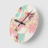Blumenhintergrund 4 runde wanduhr (Winkel)