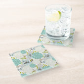 Blumenhintergrund 5 glasuntersetzer (Schrägansicht)