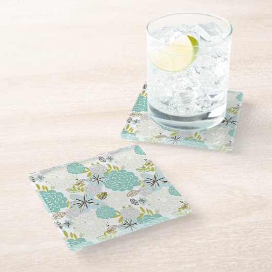 Blumenhintergrund 5 glasuntersetzer (Schrägansicht)