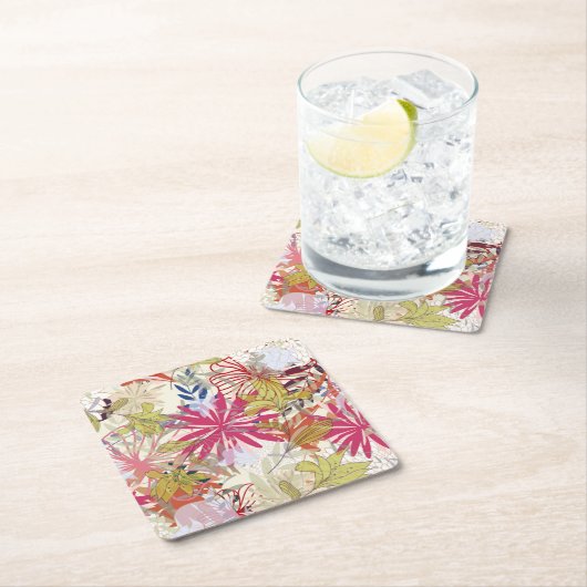 Blumenhintergrund 6 rechteckiger pappuntersetzer (Vor Ort)