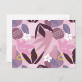 Blumenhintergrund, Blume und Blätter, Postkarte (Vorne/Hinten)