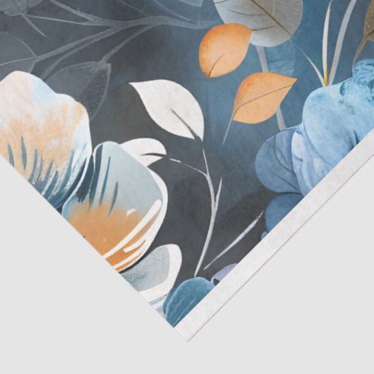 Blumenhintergrund Dekoration für blaue Pfirsichfar Seidenpapier (Ausschnitt)