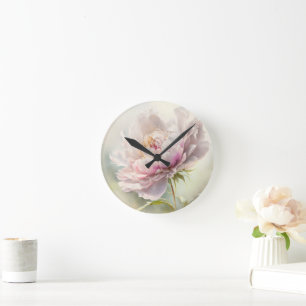 Blumenhintergrund. Frühlingsblüte Runde Wanduhr