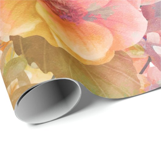 Blumenhintergrund Geschenkpapier (Rolleneckpunkt)