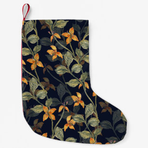 Blumenhintergrund im nahtlosen Muster. Kleiner Weihnachtsstrumpf