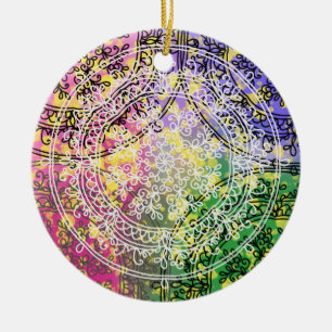 Blumenhintergrund Manda-Wurfkissen Keramik Ornament
