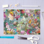 Blumenhintergrund Mehrfarbig Aquamarin Seidenpapier (Handwerk)