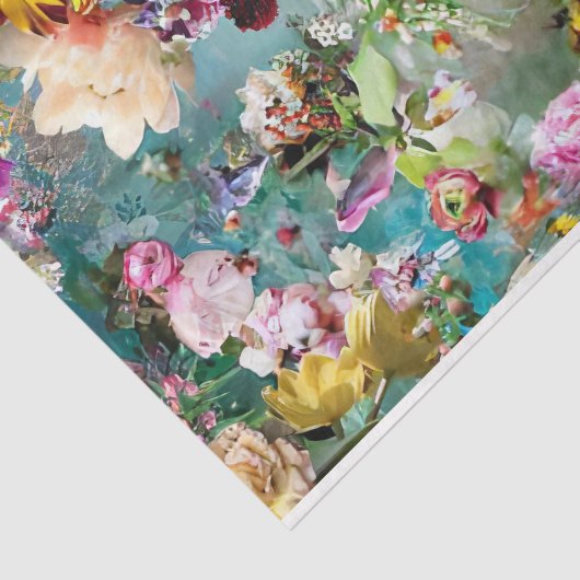 Blumenhintergrund Mehrfarbig Aquamarin Seidenpapier (Ausschnitt)