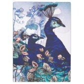 Blumenhintergrund mit Pfaus Klemmbrett (Rückseite)