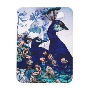 Blumenhintergrund mit Pfaus Magnet