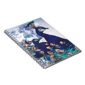 Blumenhintergrund mit Pfaus Notizblock (Rechte Seite)