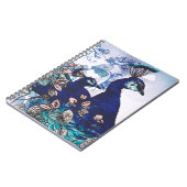 Blumenhintergrund mit Pfaus Notizblock (Linke Seite)